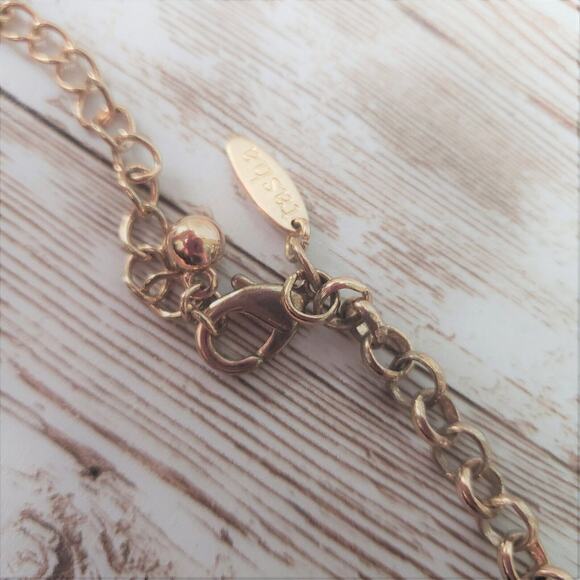 Tasha Necklace - Gold Tone & Orange Large Chunky Statement - Picture 3 of 4